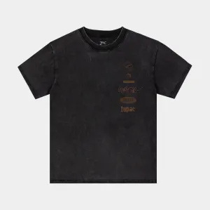 Tupac Stay Up Here Mens Short Sleeve Shirt (Black/Brown)