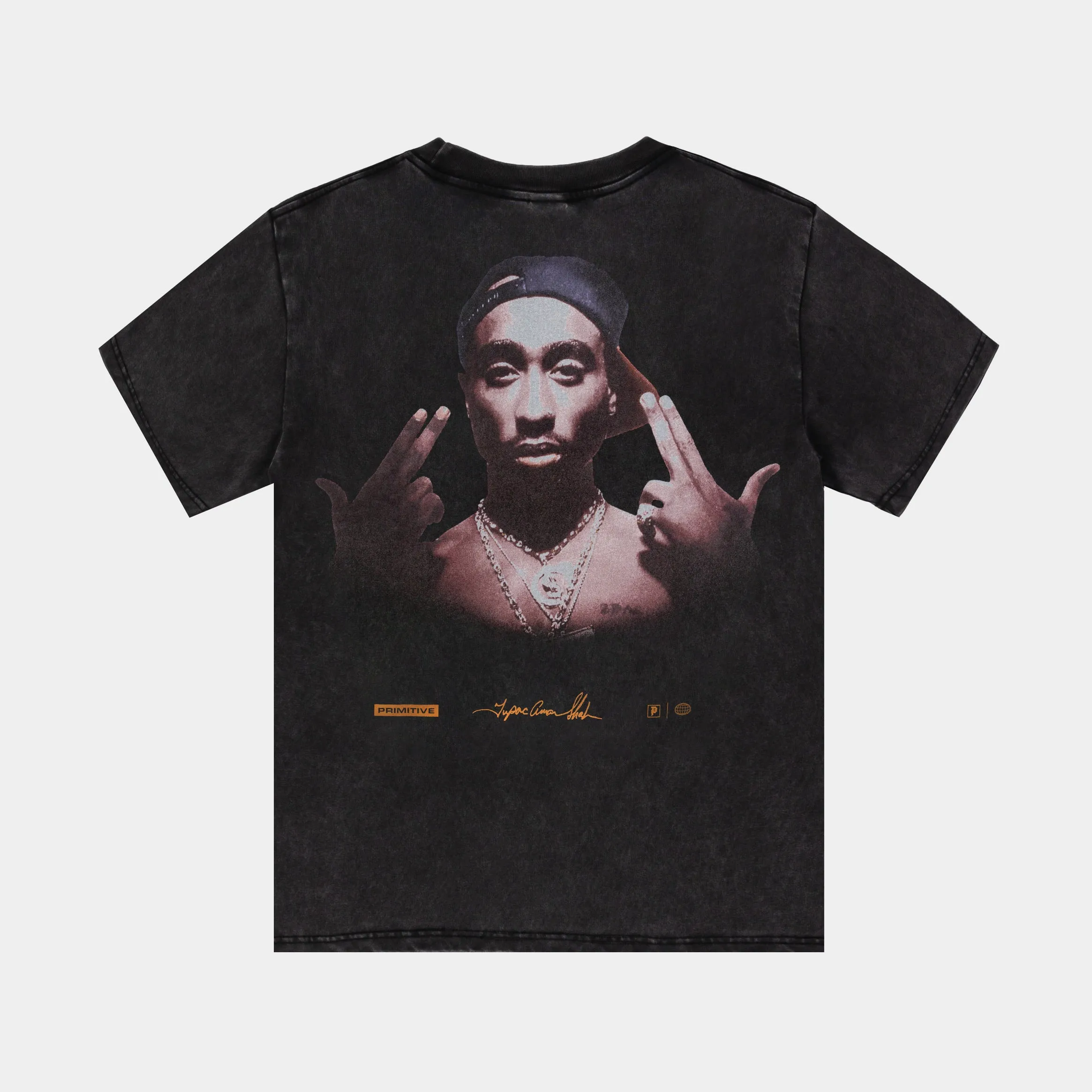 Tupac Stay Up Here Mens Short Sleeve Shirt (Black/Brown)