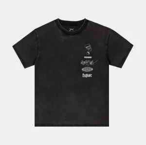Tupac Stay Up Here Mens Short Sleeve Shirt (Brown/Black)