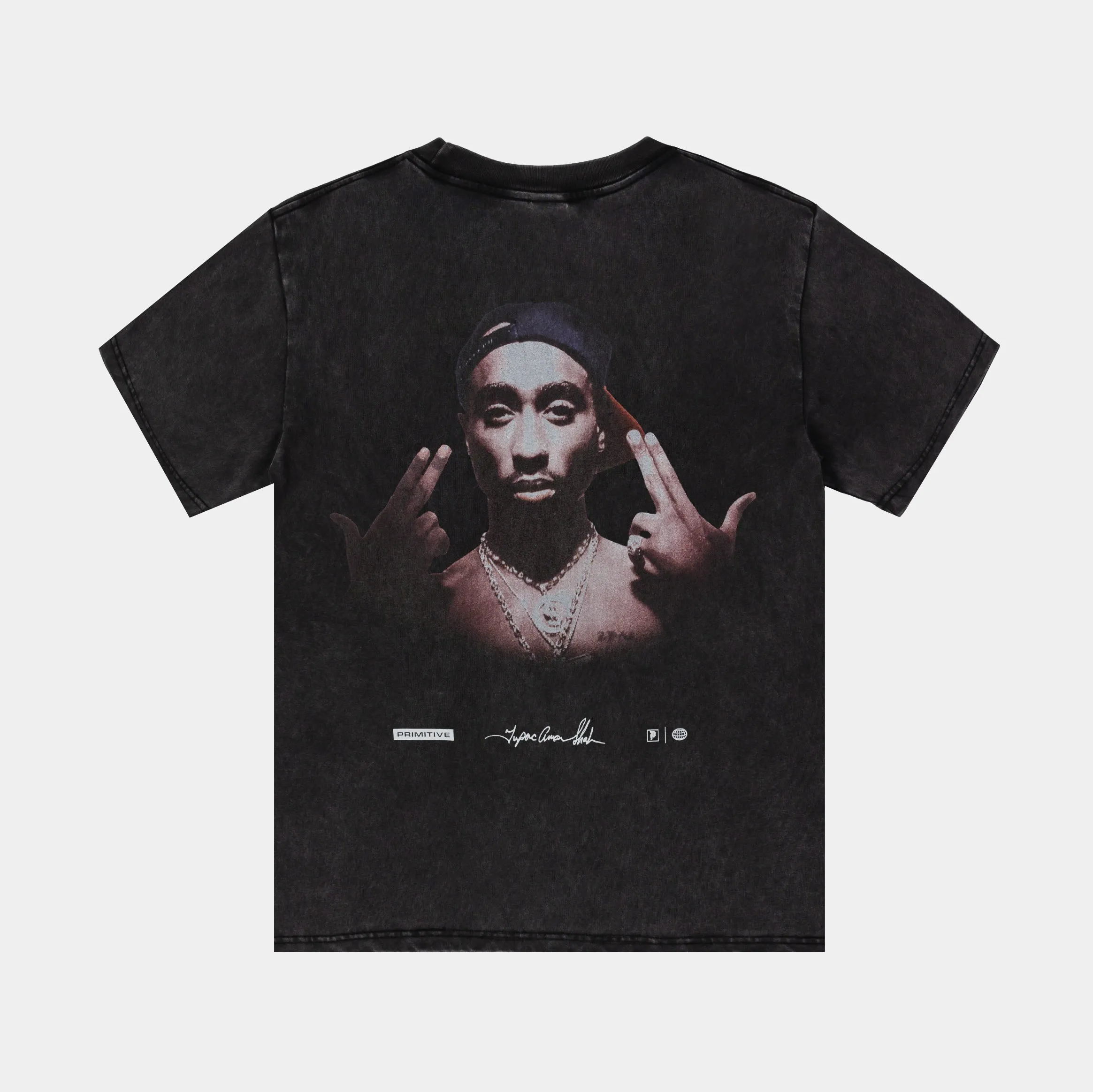 Tupac Stay Up Here Mens Short Sleeve Shirt (Brown/Black)