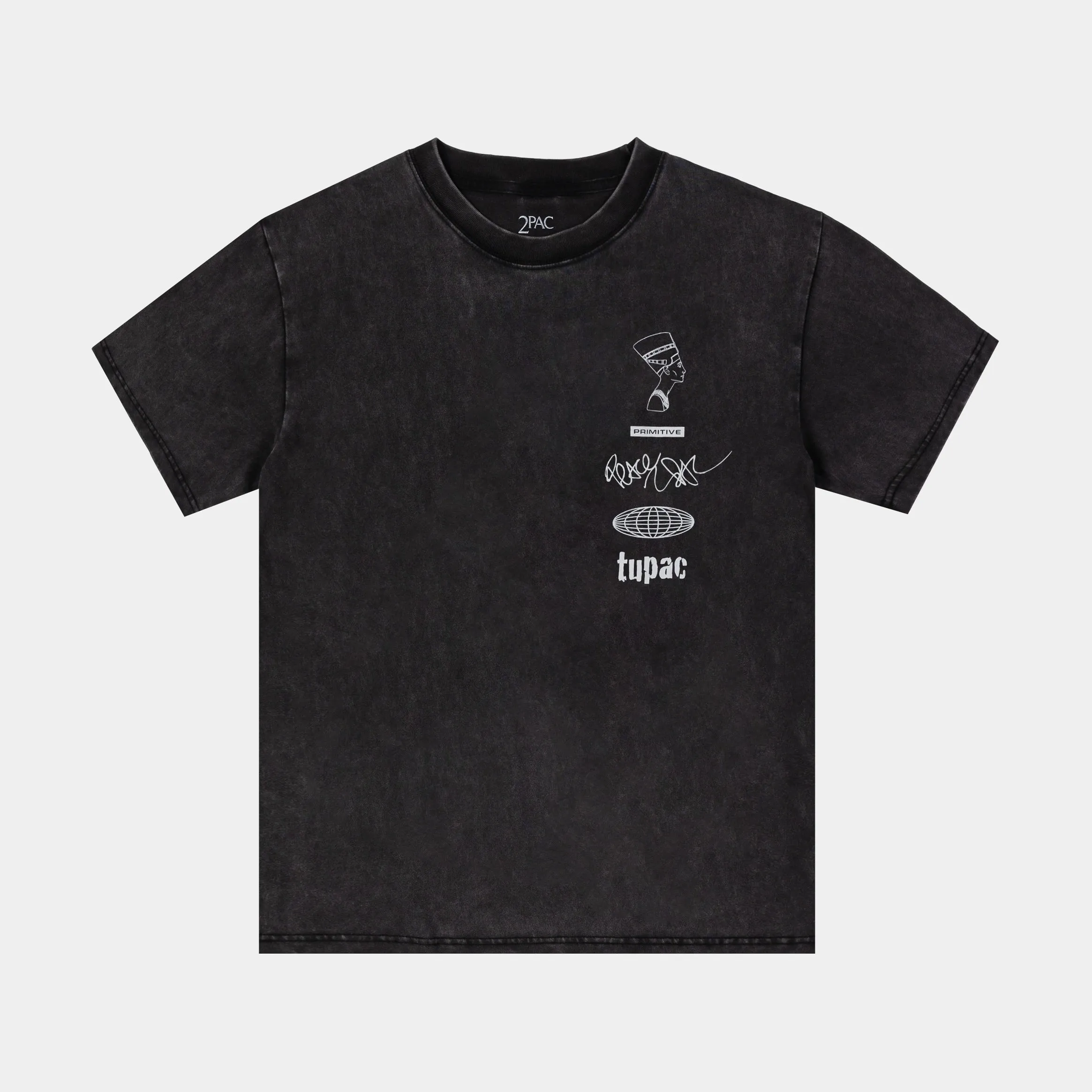 Tupac Stay Up Here Mens Short Sleeve Shirt (Brown/Black)