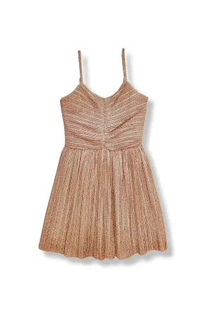 Tween Dresses | Sabrina Dress in Nude Shimmer | Katie J NYC