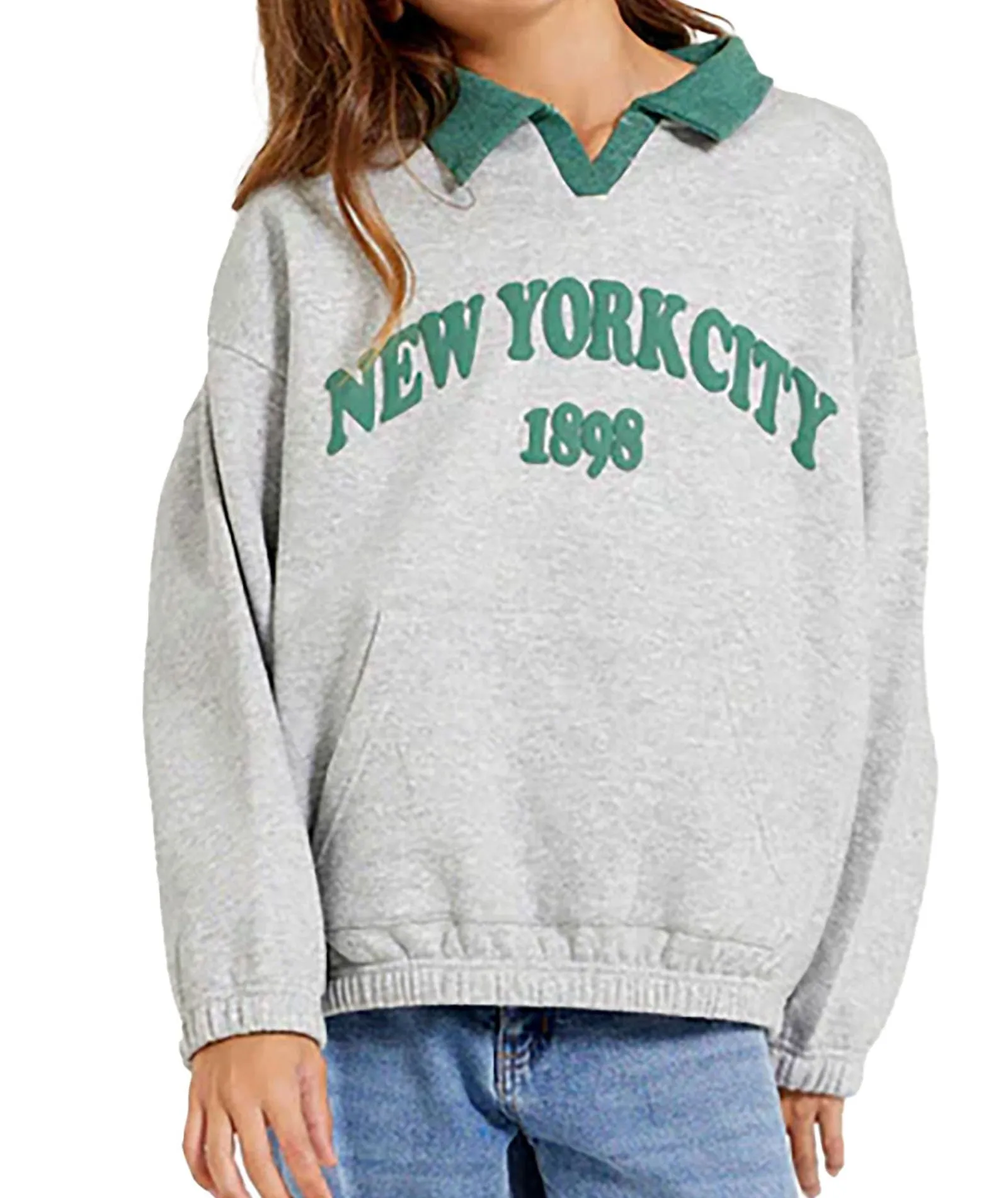 Vintage Havana Girls New York 1898 Oversized Polo Sweatshirt