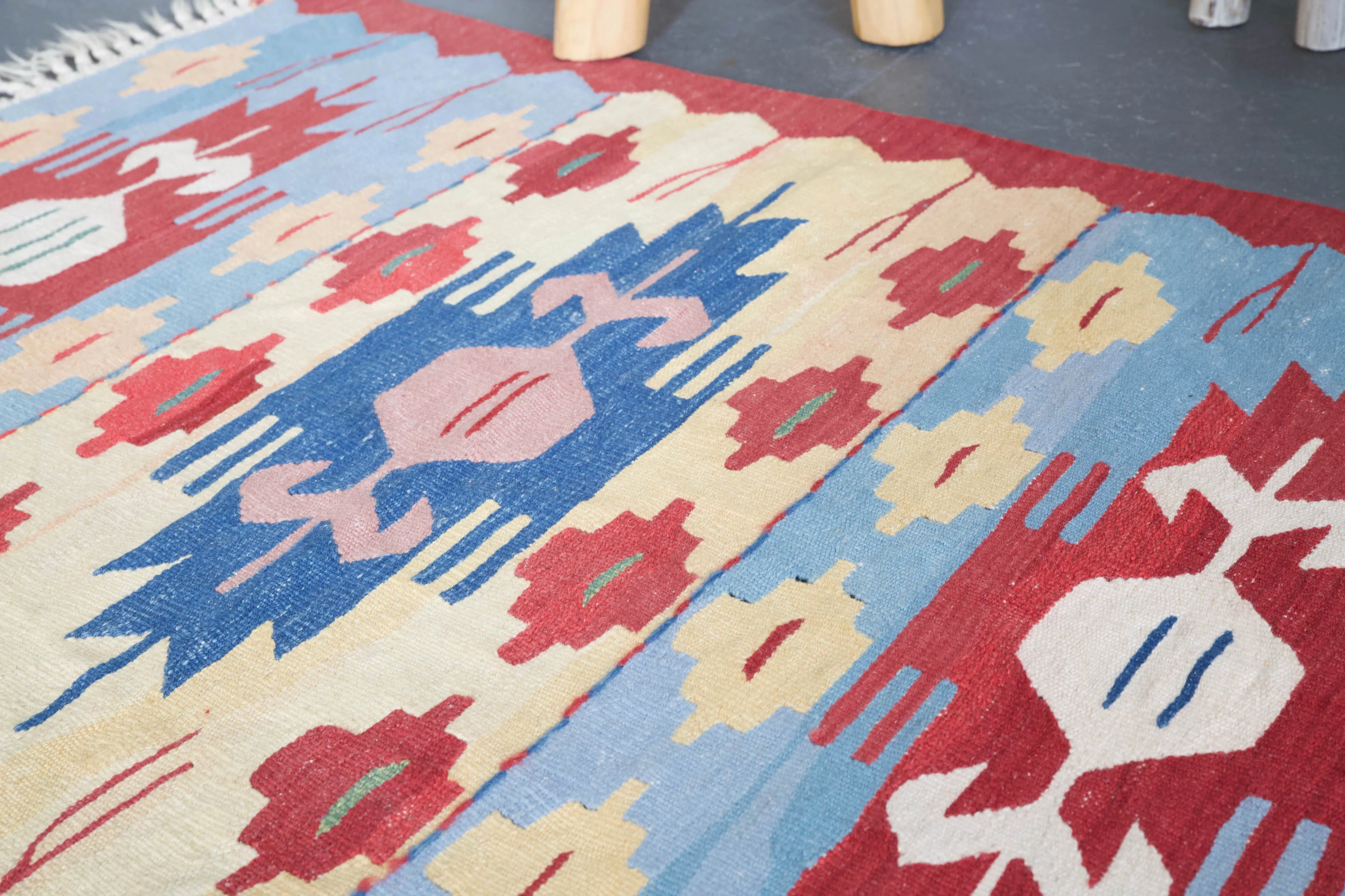 Vintage Mini Turkish Kilim Rug 2'10"x4'2"
