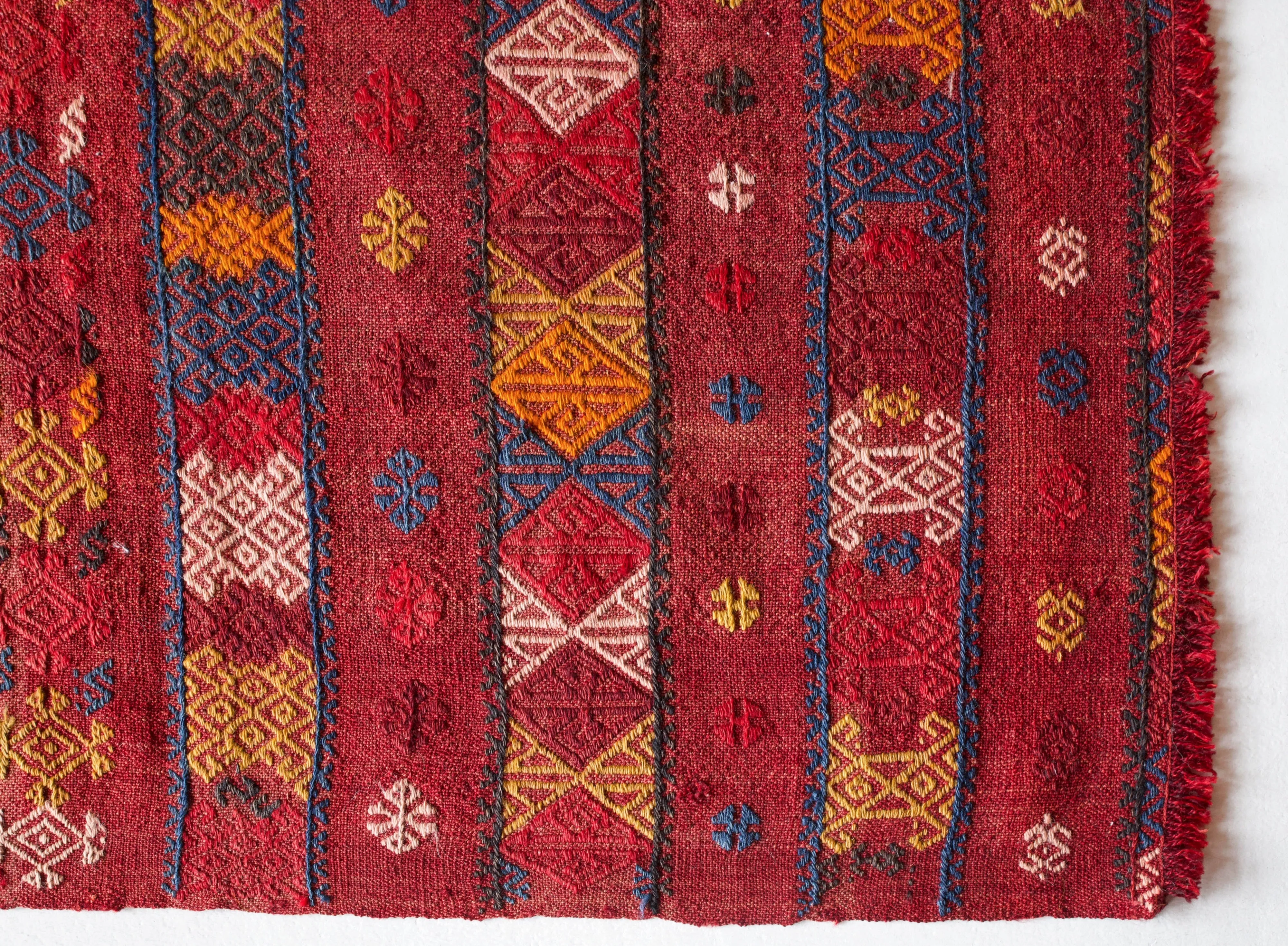Vintage Mini Turkish Kilim Rug 3'2"x4'6"