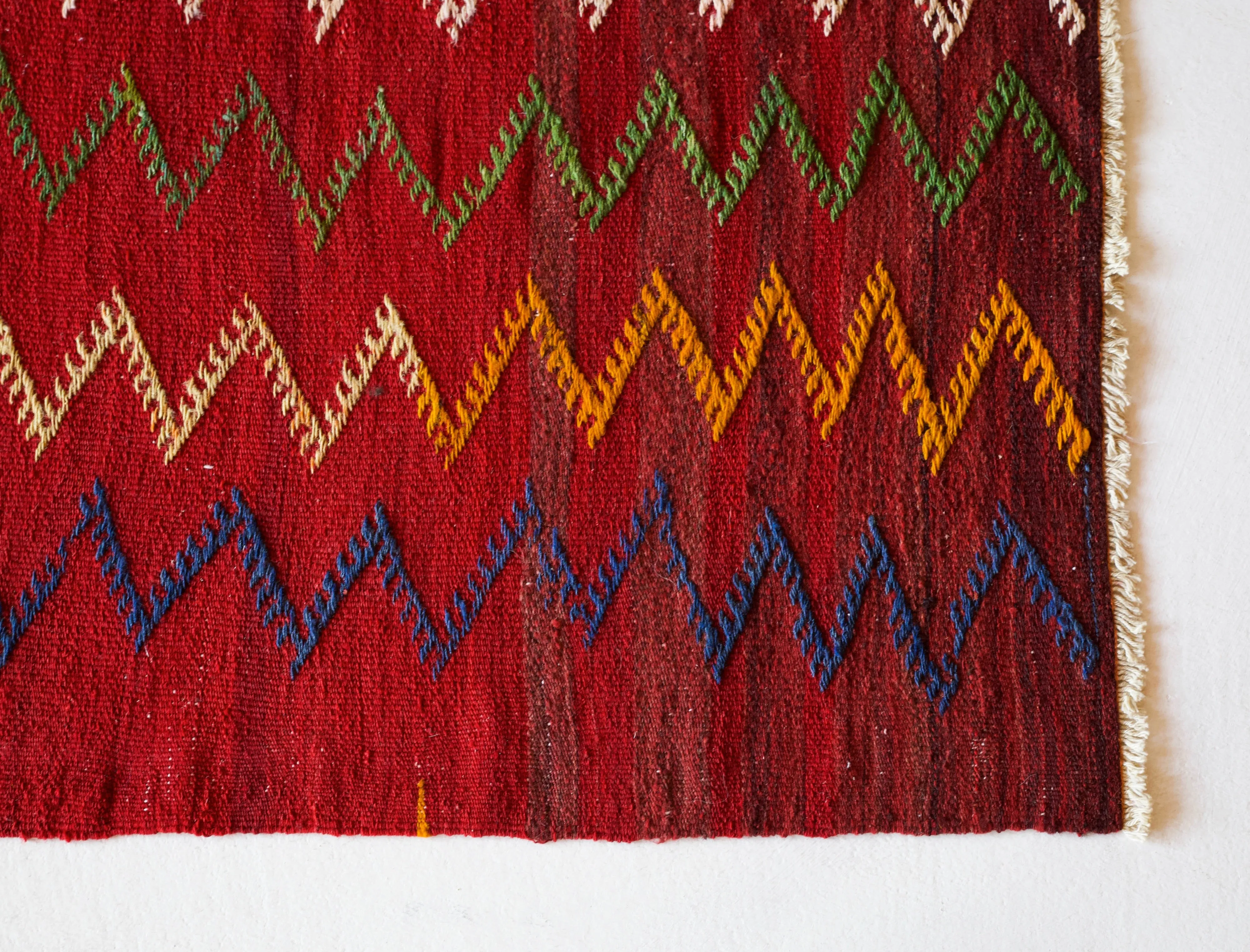 Vintage Mini Turkish Kilim Rug 3'4"x3'5"