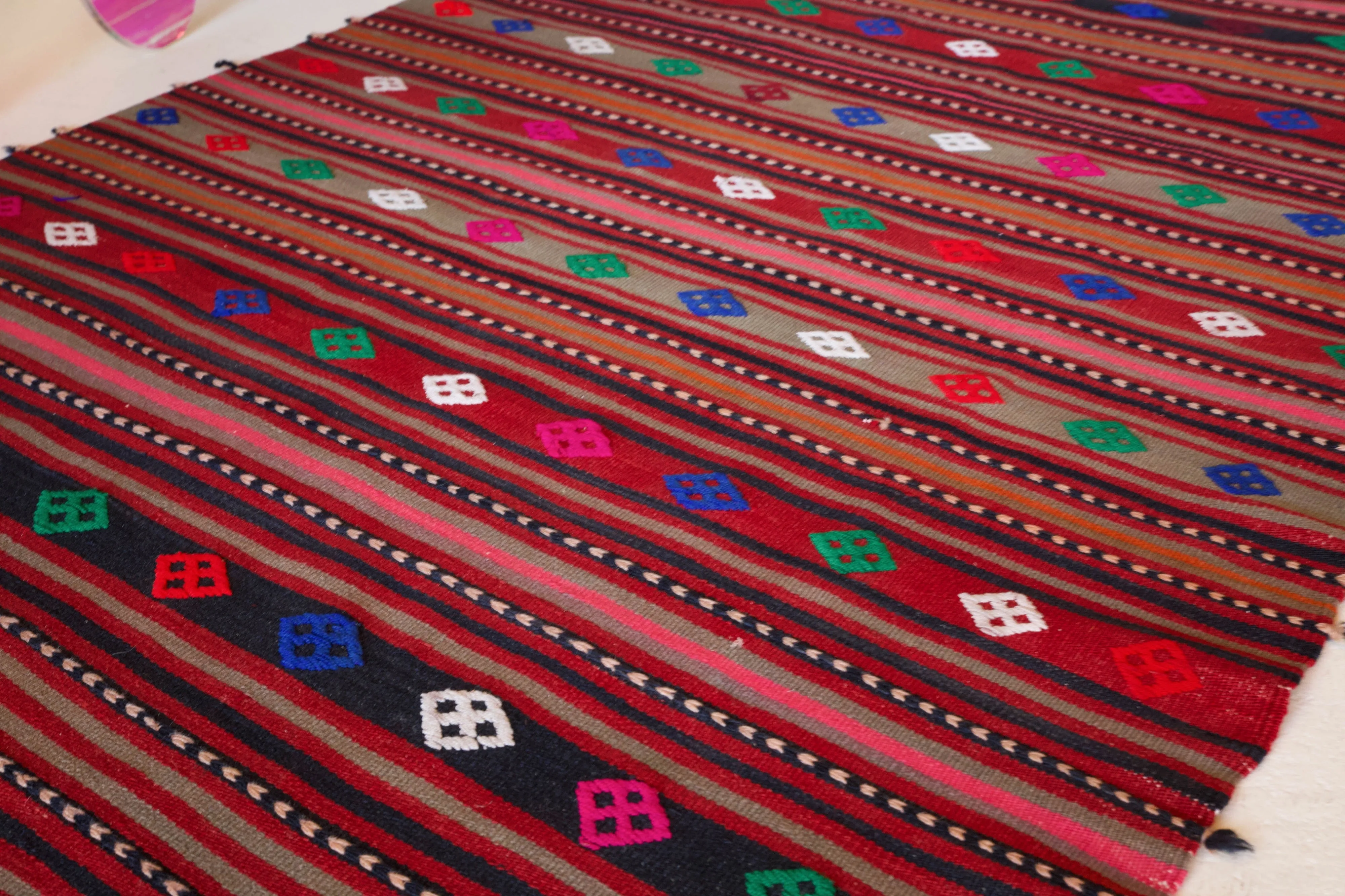 Vintage Mini Turkish Kilim Rug 3'4"x5'7"