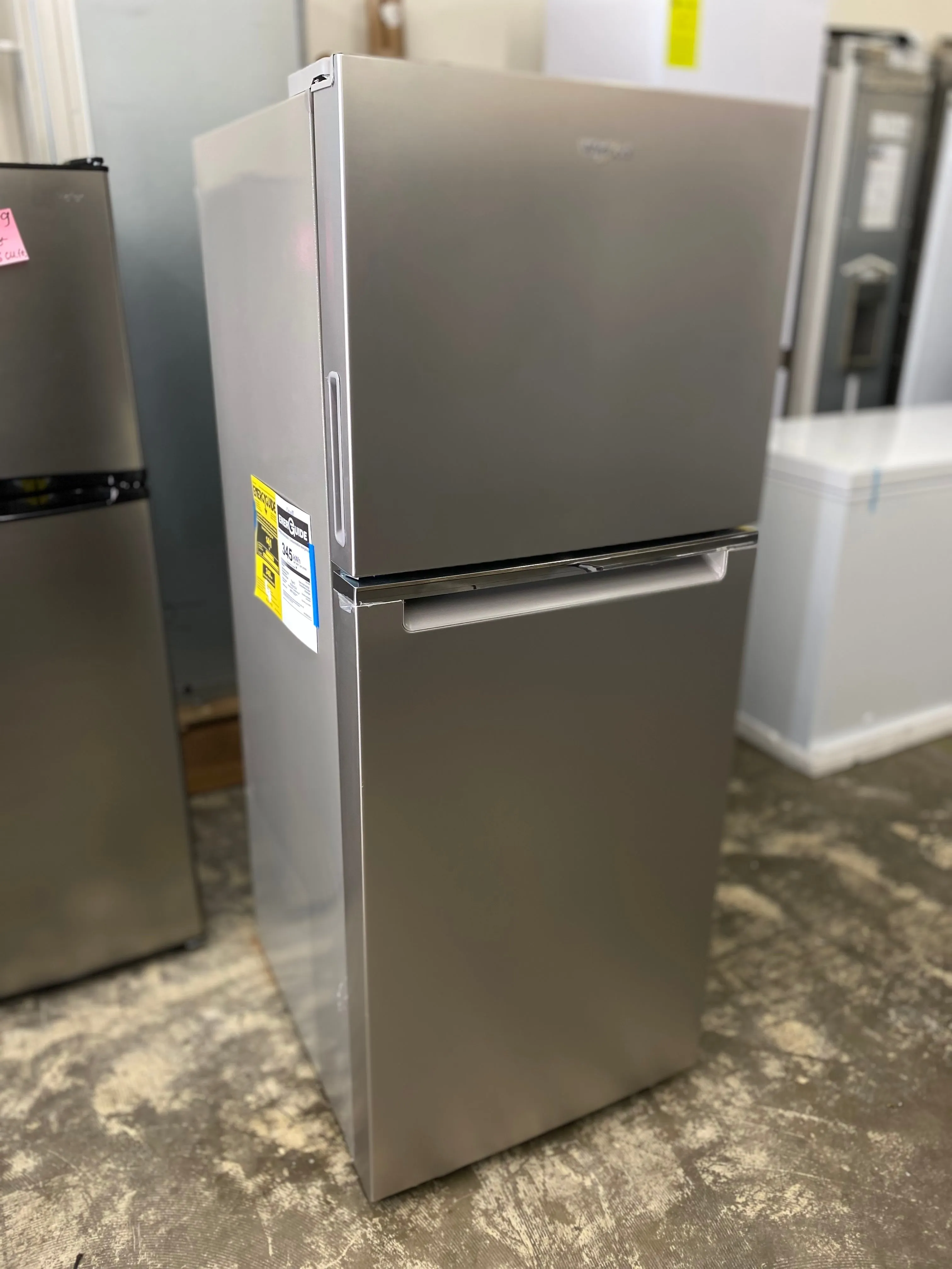 Whirlpool WRT112CZJZ 24 Inch Counter-Depth Top Freezer Refrigerator with 11.6 Cu Ft. Capacity, Frameless Glass Shelves, Gallon Door Bin, LED Lighting, EZ Connect Icemaker Compatible: Fingerprint Resistant Stainless Steel
