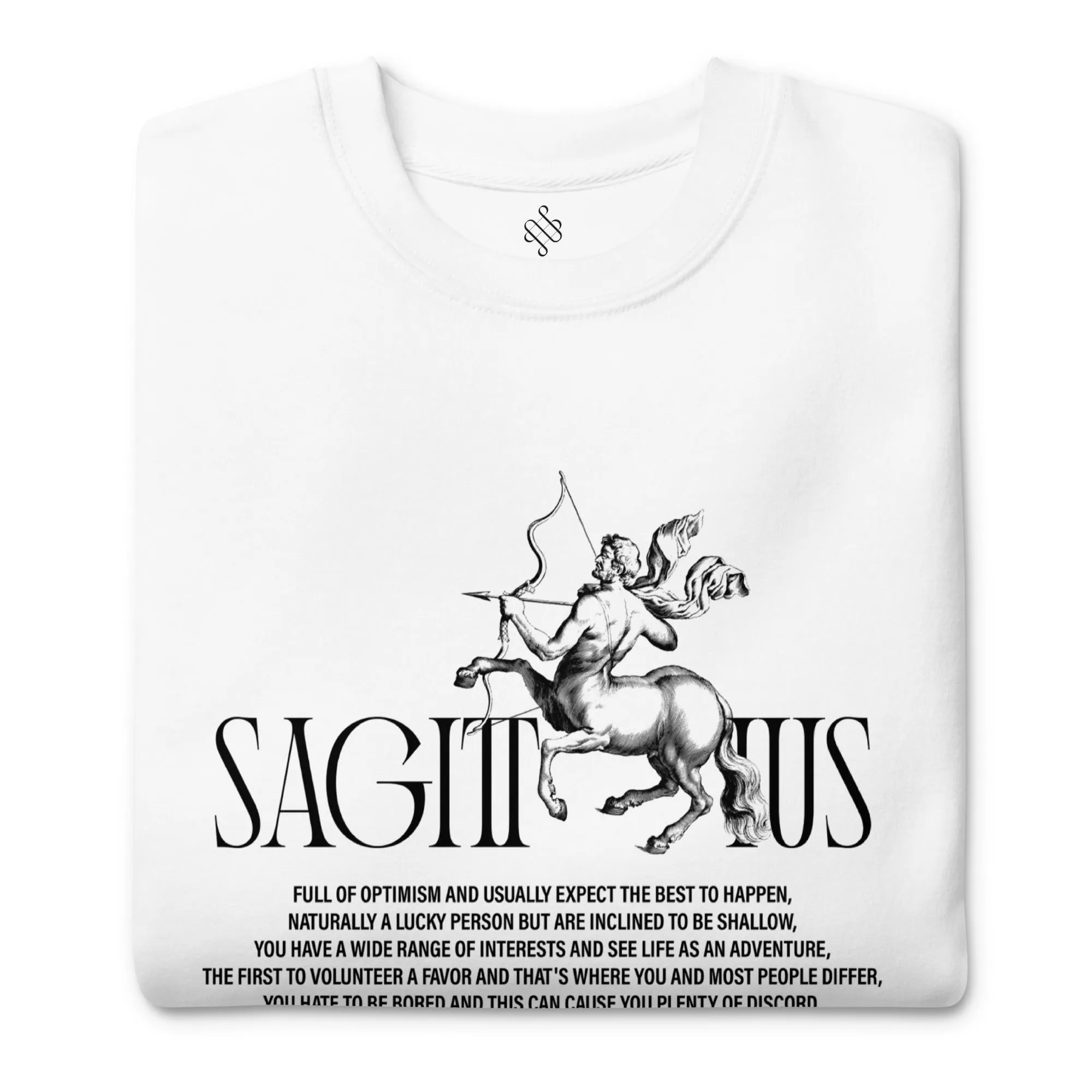 White Sagittarius Unisex Zodiac Sweatshirt