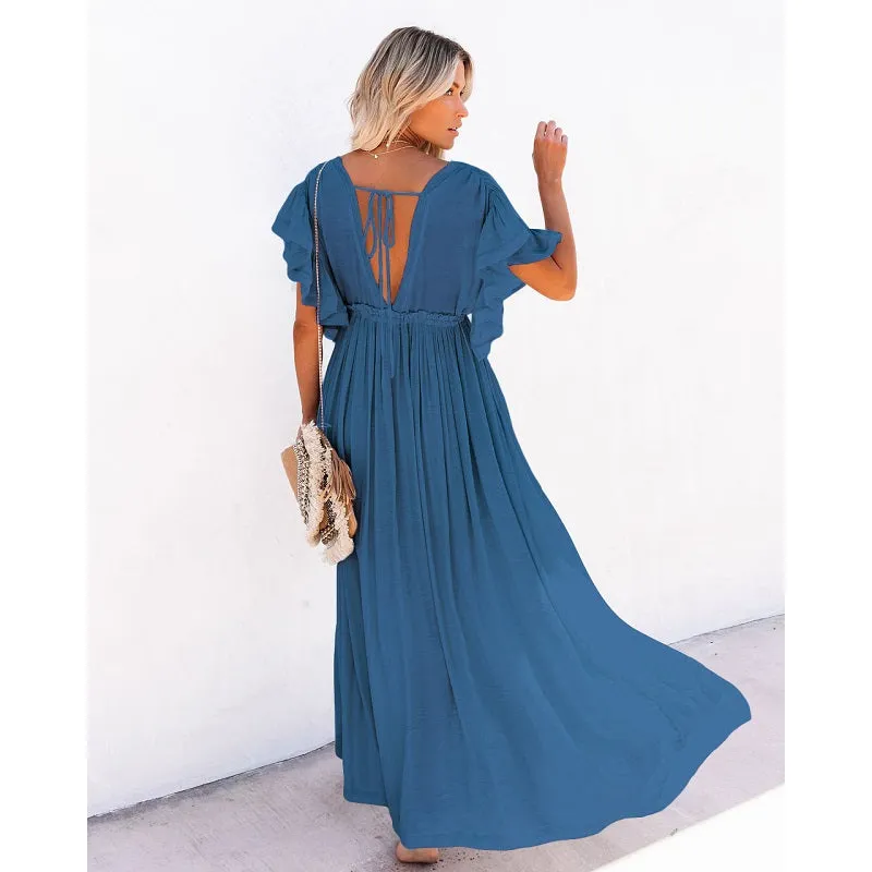 Womens Sexy Bikini Cover-ups Long Tunic Beach Dress