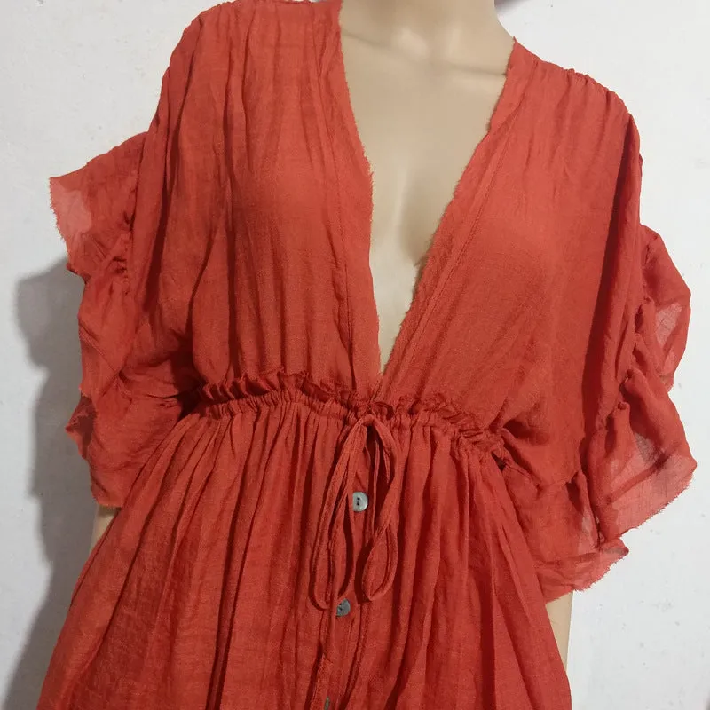 Womens Sexy Bikini Cover-ups Long Tunic Beach Dress