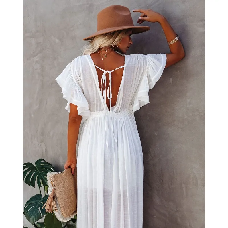Womens Sexy Bikini Cover-ups Long Tunic Beach Dress