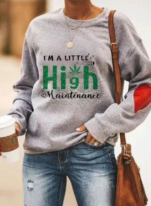 Women's Sweatshirts Round Neck Long Sleeve Solid Letter Heart Pattern Loose Casual Sweatshirts